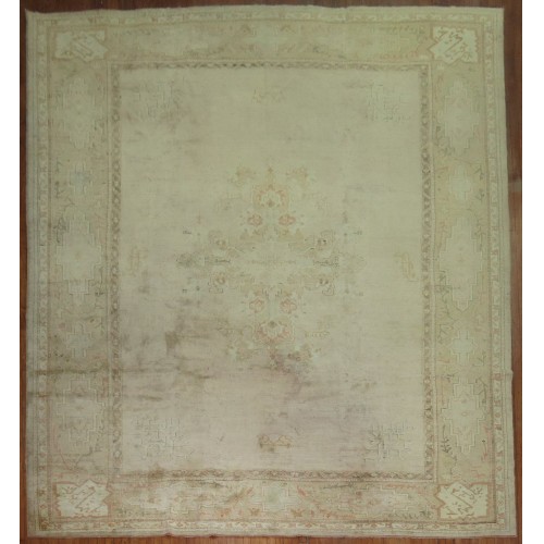 Soft Pink Antique Oushak Rug No. 8685