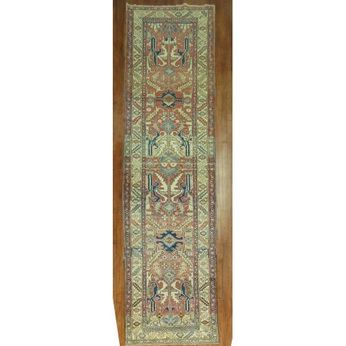 Antique Rustic Heriz Runner No. 8751