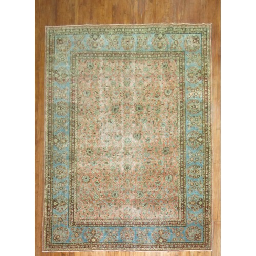 Worn Antique Persian Kashan Rug No. 8967