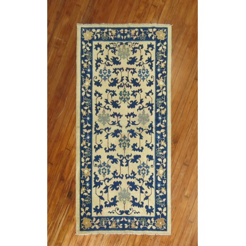 Ivory Blue Chinese Rug No. 9056