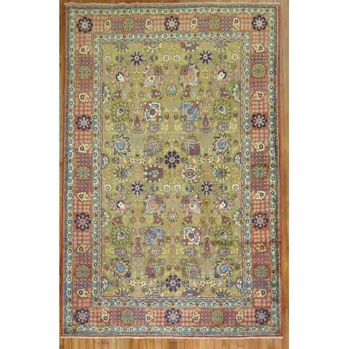 Soft Green Tabriz Rug No. 9156