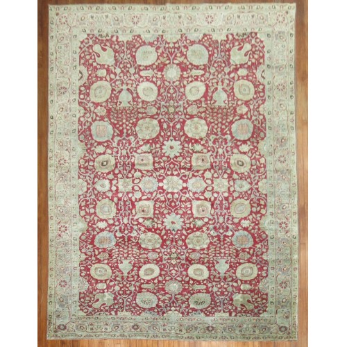 Red Persian Tabriz Rug No. 9296