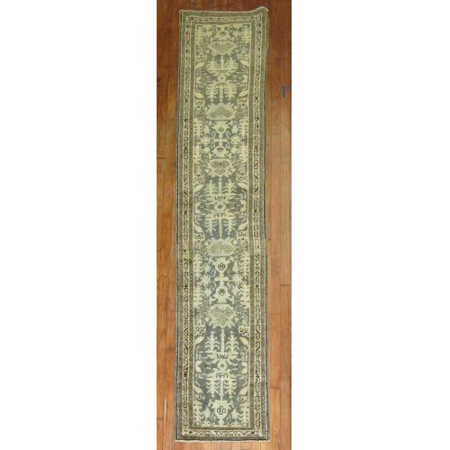 Green Narrow Persian Heriz Runner No. 9480