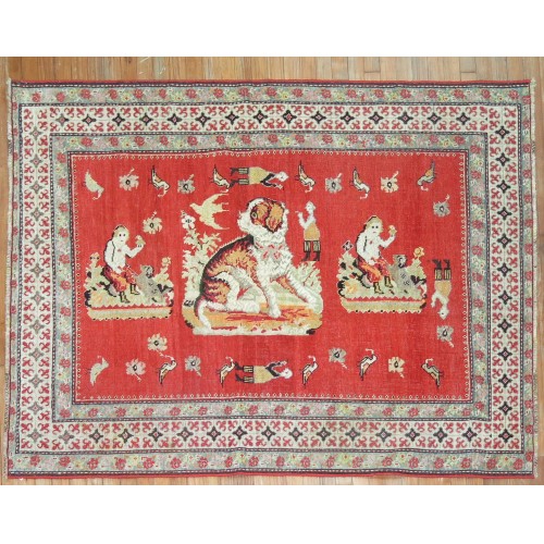 Pictorial Karabagh Dog Rug No. 9616