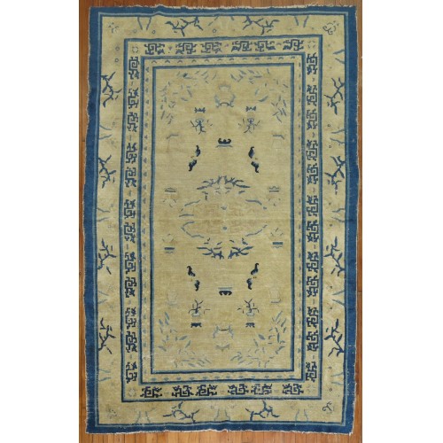 Beige Blue Chinese Rug No. 9766