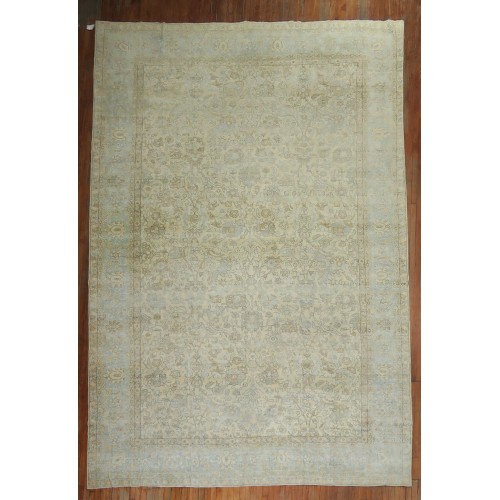 Oversize Beige Brown Light Blue Persian Rug No. 9792