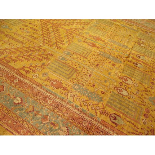 Gold Willow Tree Antique Angora Oushak Rug No. 9797