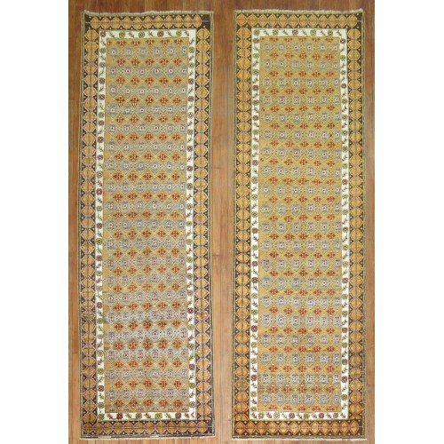 Matching Pair of Antique Turkish Runners No. 9817