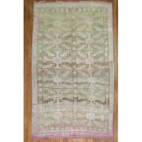 Pink Vintage Turkish Kars Rug No. 9857