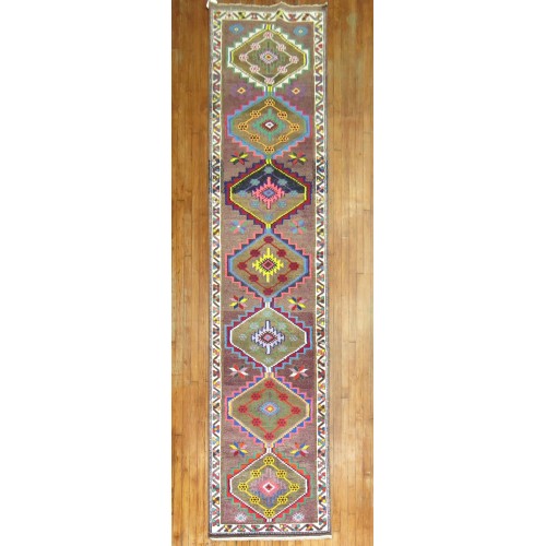 Colorful Anatolian Turkish Runner No. 9875