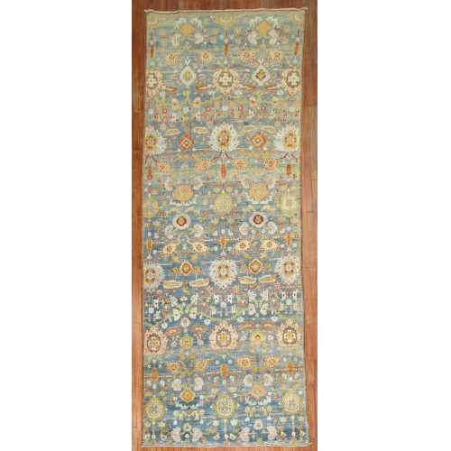 Antique blue green malayer rug No. 9958