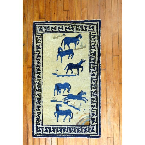 Early 20th Century Chinese Pictorial Horse Rug No. j1047