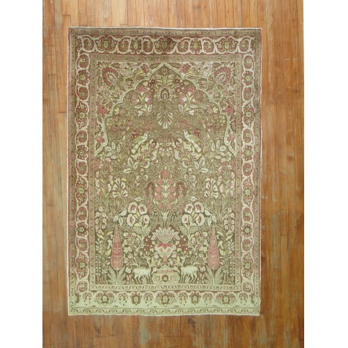 Persian Tabriz Pictorial Prayer Rug No. j1151