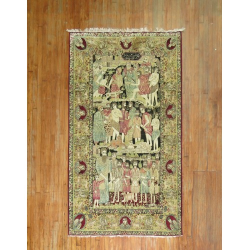 Judaica 19th Century Persian Lavar Kerman Rug No. j1210