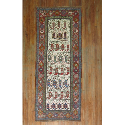 Antique Ivory Kazak Rug No. j1218