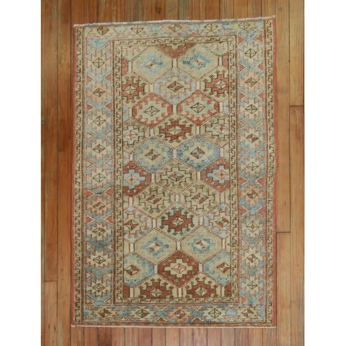 Geometric Persian Scatter Earth Color Rug No. j1556