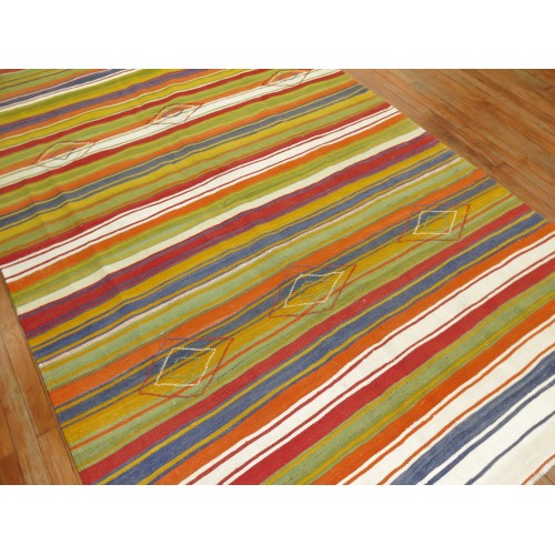 Decorative Turkish Striped Kilim No. j1653