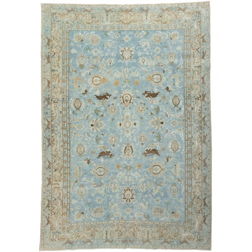 Light Blue Pictorial Tabriz Rug No. j1687