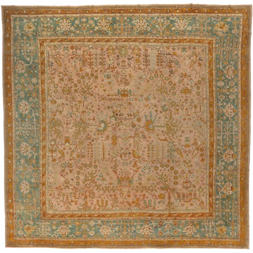 Oversize  Square Antique Turkish Oushak No. j1808