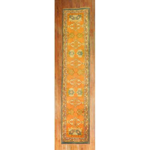 Bright Orange Antique Oushak Runner No. j1838