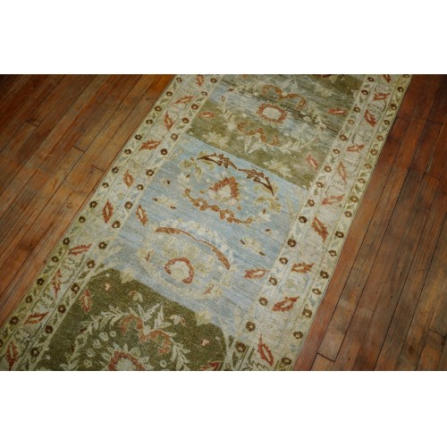 Sage Green Persian Sarouk Runner No. j1880