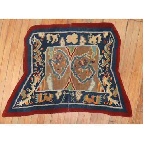 Tibetan Dragon Horse Cover Textile Rug No. j1910