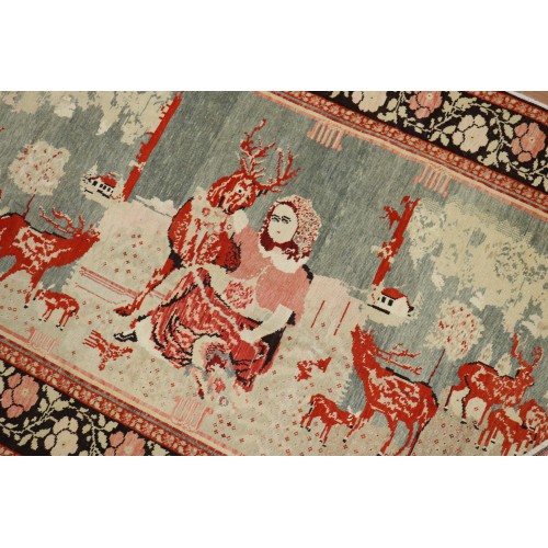 Pictorial Reindeer Russian Karabagh Rug No. j1917