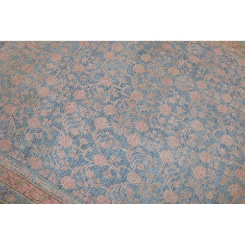 Light Blue Pink Large Antique Khotan Rug No. j1919