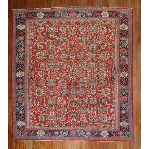 Red Blue Traditional Mahal Rug No. j1945