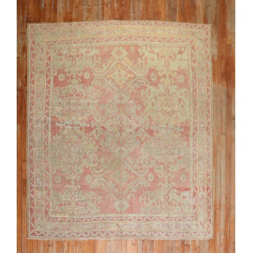 Square Antique Turkish Oushak Rug No. j2078