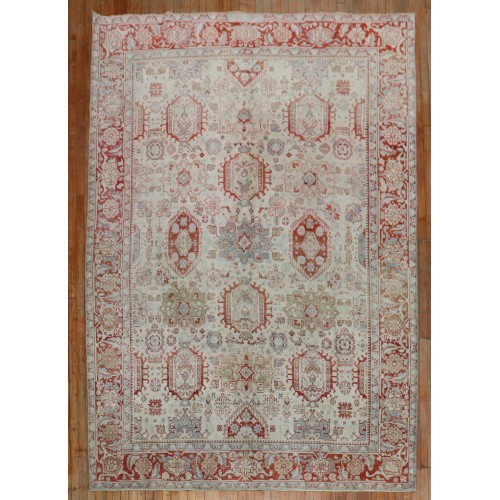 Ivory Persian Heriz Geometric Rug No. j2083