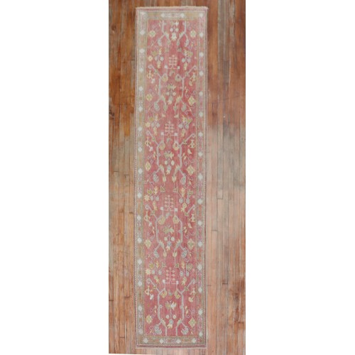 Soft Red Antique Oushak Runner No. j2085