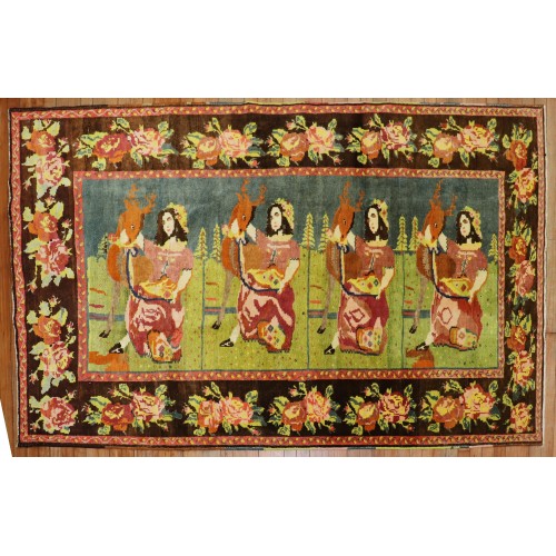 Lady Deer Karabagh Pictorial Rug No. j2092