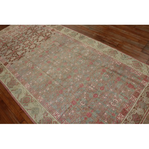 Celadon Pink Khotan Rug No. j2103