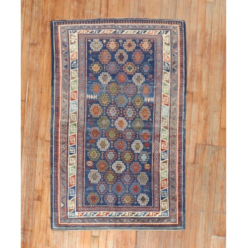 Vintage Blue Caucasian Kuba Rug No. j2155