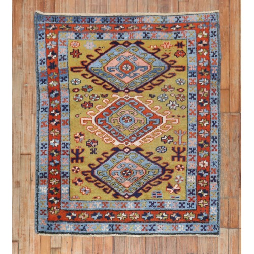 Mustard Northwest Persian Heriz Square Rug No. j2156