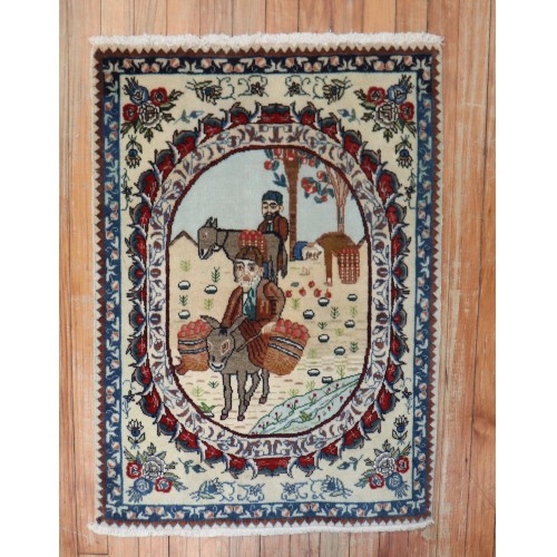 Jozan Sarouk Vintage Persian Mat No. j2198