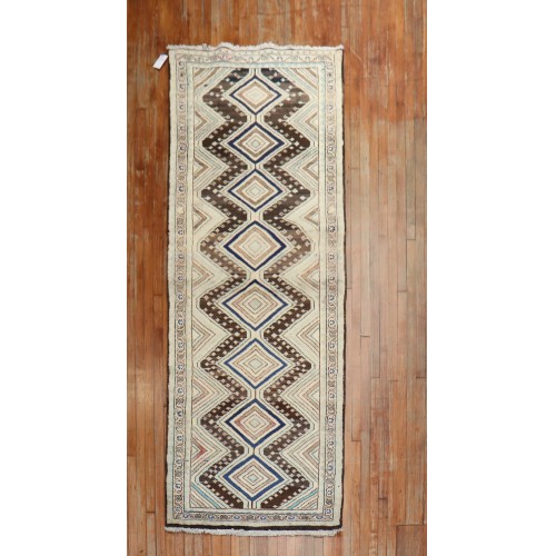 Geometric Vintage Persian Runner No. j2203