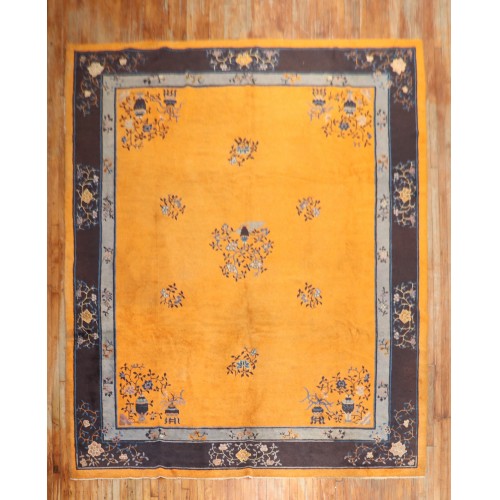 Pumpkin Orange Chinese Rug No. j2281