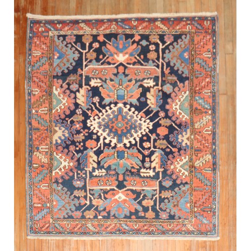 Navy Square Persian Heriz Rug No. j2294