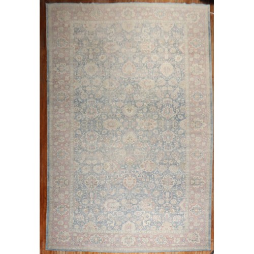 North Indian Soft Blue Pink Oversize Rug No. j2299