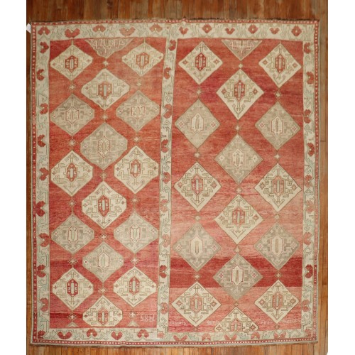 Red Tribal Square Rug No. j2309