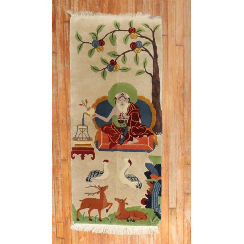 Mid Century Tibetan Meditation & Wisdom Rug No. j2430