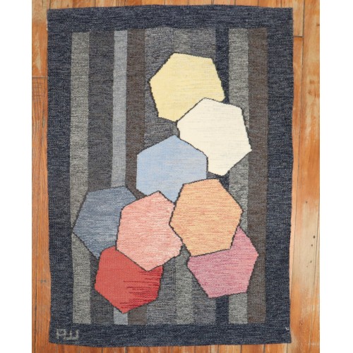 Swedish Rug Signed by Alice Wallebäck No. j2463