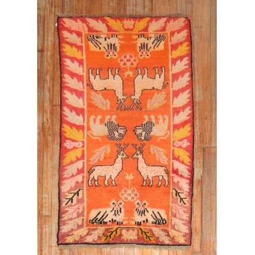 Antique Tibetan Wild Life Rug No. j2528