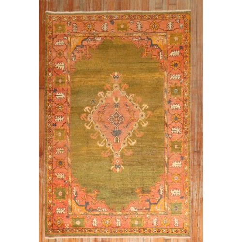 Green Antique Turkish Oushak Rug No. j2530