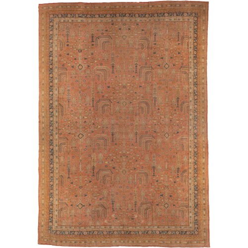 Salmon Oversize Willow Tree Oushak Rug No. j2533
