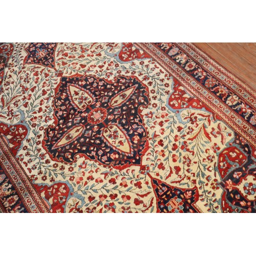 Ivory Antique Sarouk Fereghan Rug No. j2543