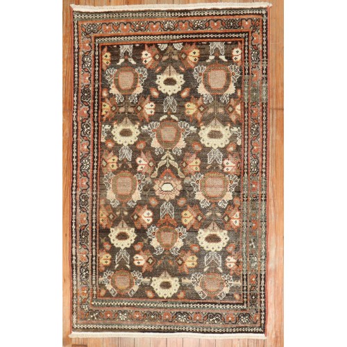 Brown Mini Antique Mahal Rug No. j2589