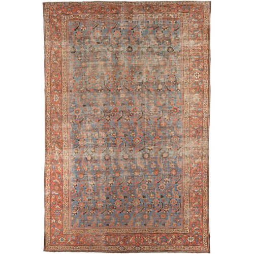 Blue Antique Persian Oversize Mahal Rug No. j2619